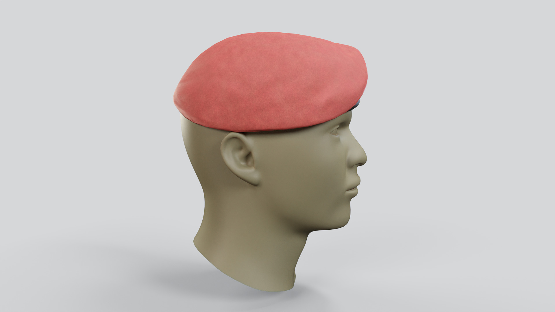 Beret Low-poly 3D model_4