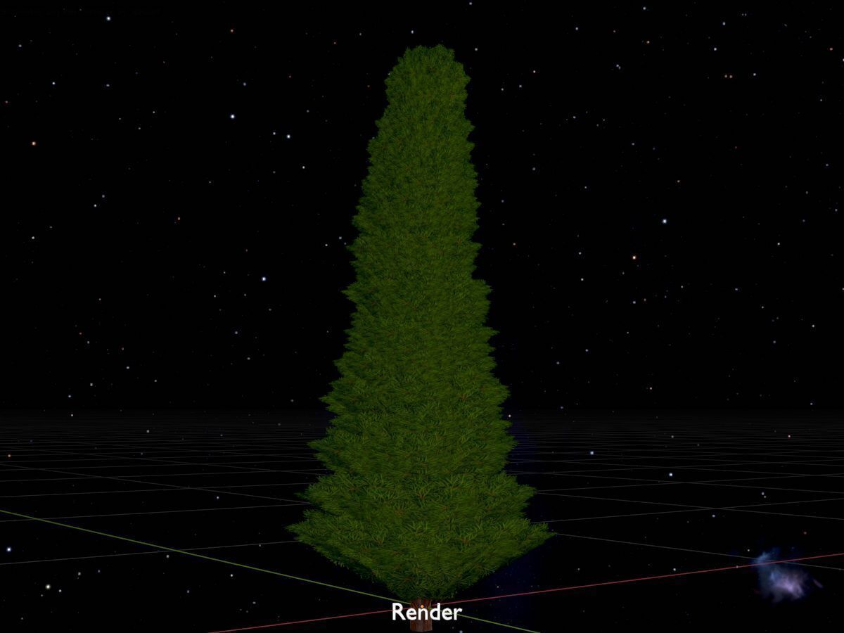 Mock cypress version-3 1000mm Low-poly 3D model_20