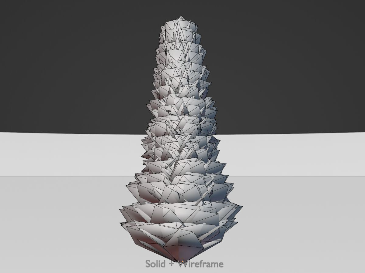 Mock cypress version-3 1000mm Low-poly 3D model_9