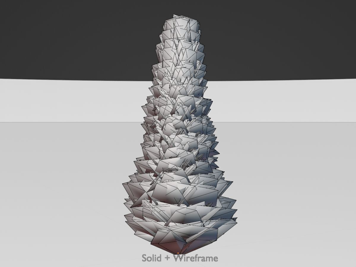 Mock cypress version-3 1000mm Low-poly 3D model_11