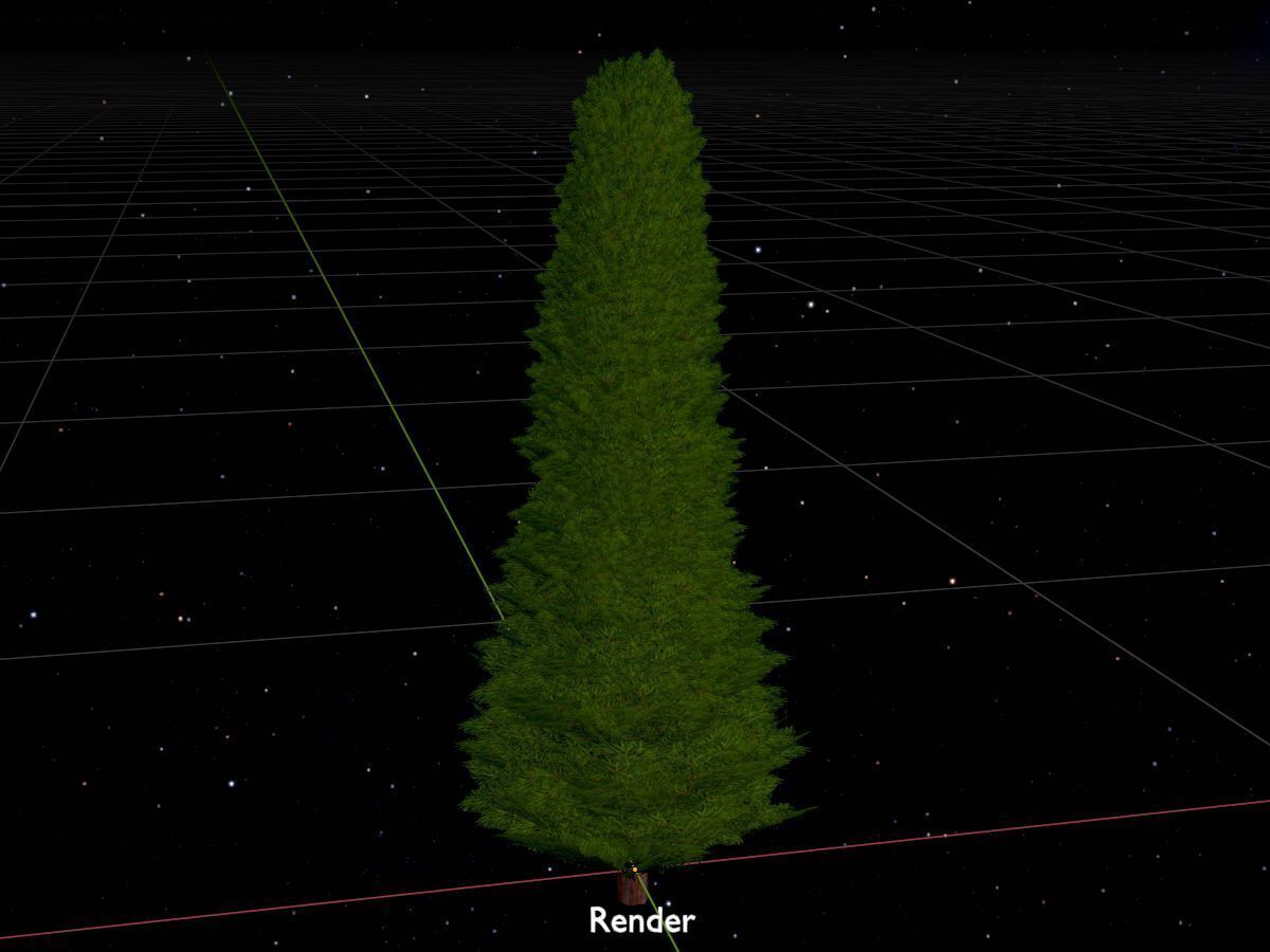 Mock cypress version-3 1000mm Low-poly 3D model_17