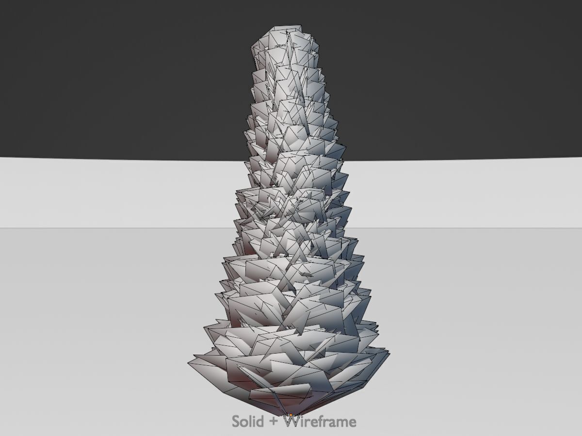 Mock cypress version-3 1000mm Low-poly 3D model_10