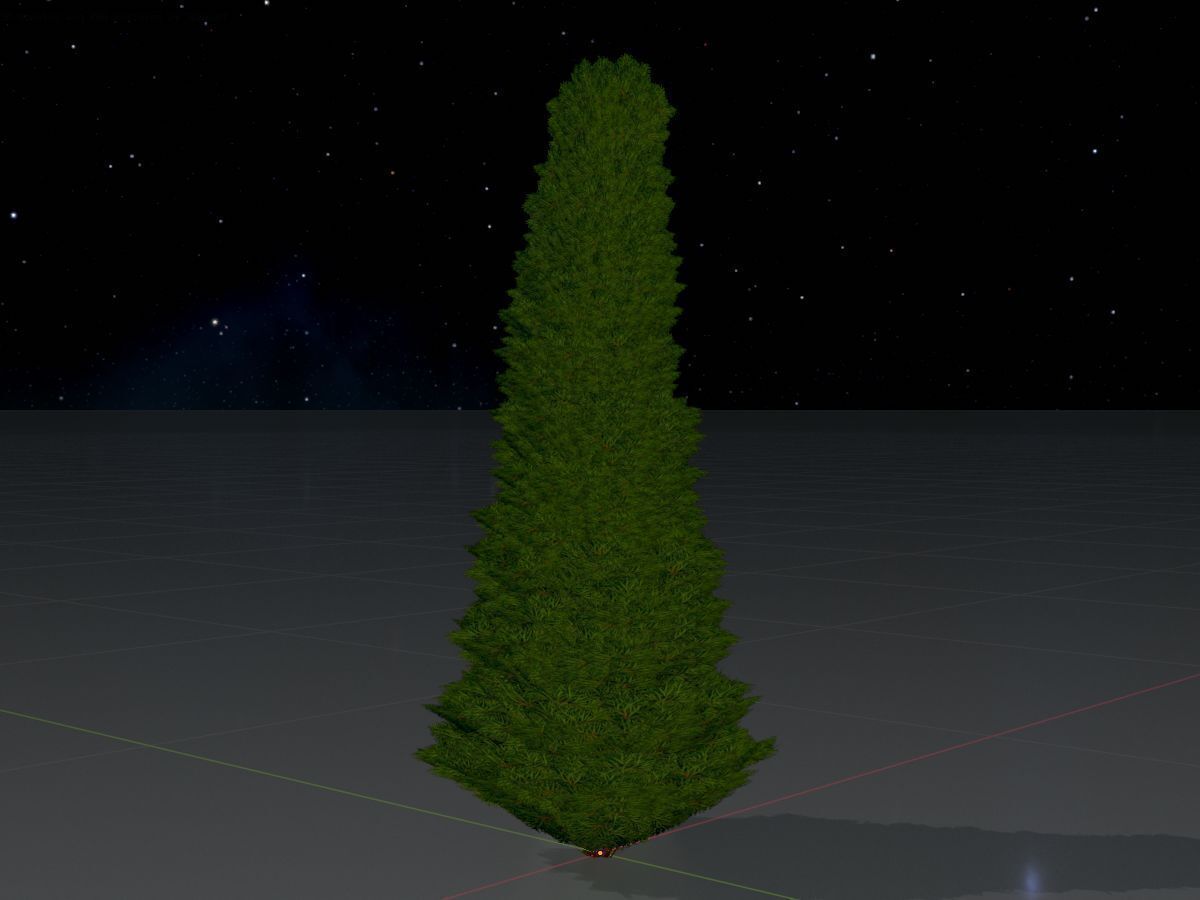 Mock cypress version-3 1000mm Low-poly 3D model_4