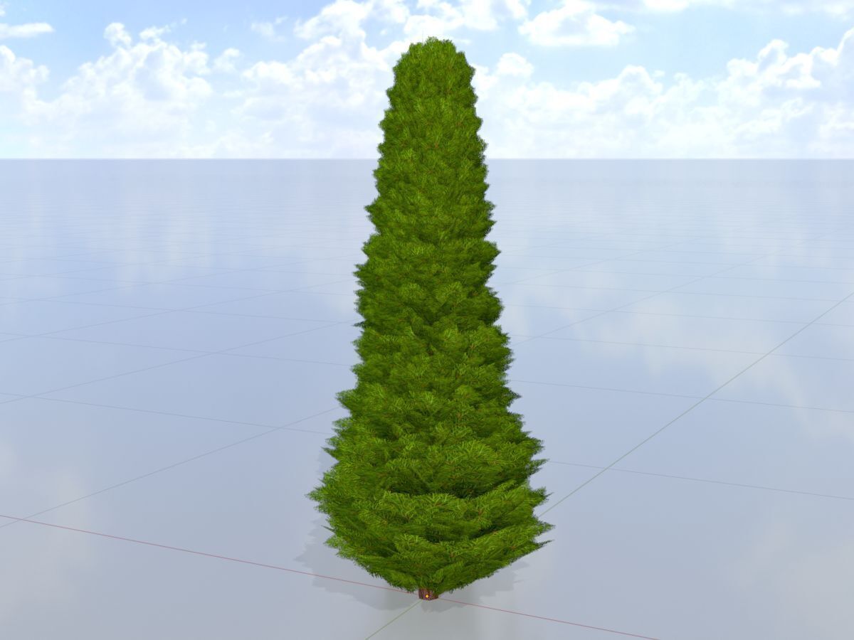 Mock cypress version-3 1000mm Low-poly 3D model_3