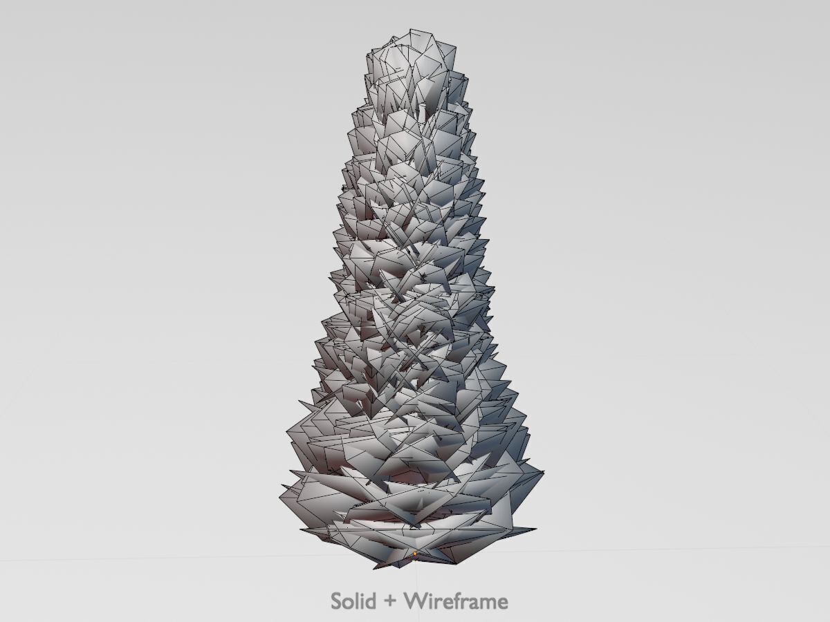 Mock cypress version-3 1000mm Low-poly 3D model_12