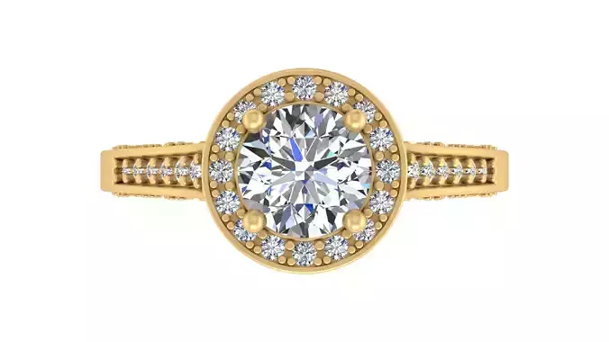  Vintage-Inspired Halo Engagement Ring