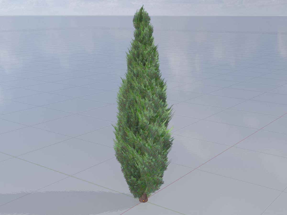 Mock cypress version-1 2000mm Low-poly 3D model_4