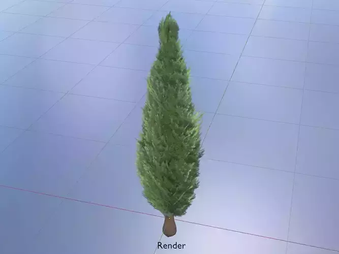 Mock cypress version-1 2000mm Low-poly 3D model