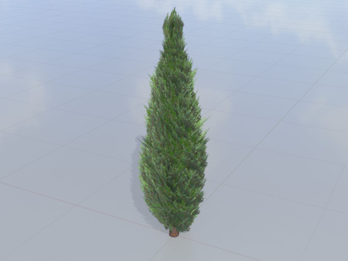 Mock cypress version-1 2000mm Low-poly 3D model_2