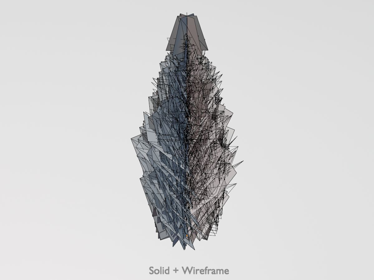 Mock cypress version-1 2000mm Low-poly 3D model_13