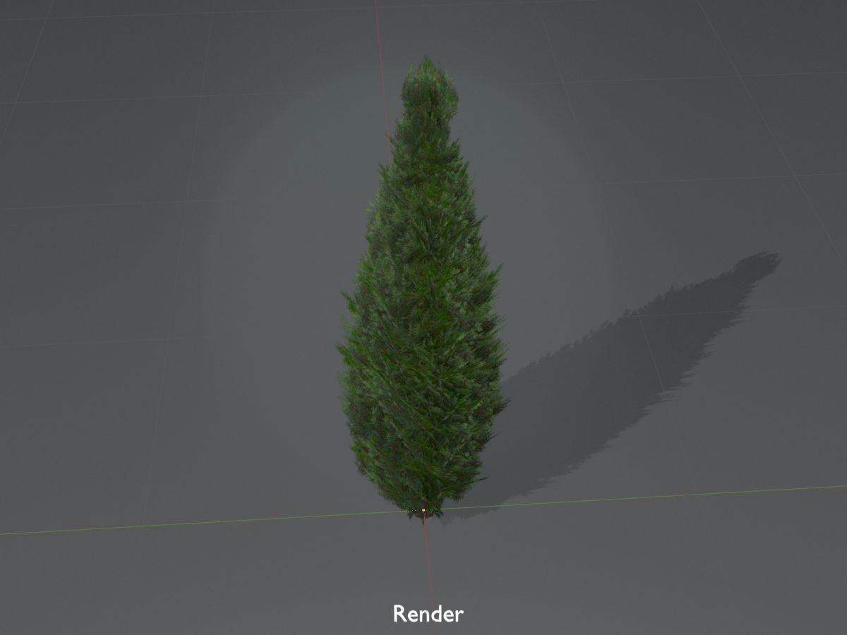 Mock cypress version-1 2000mm Low-poly 3D model_17