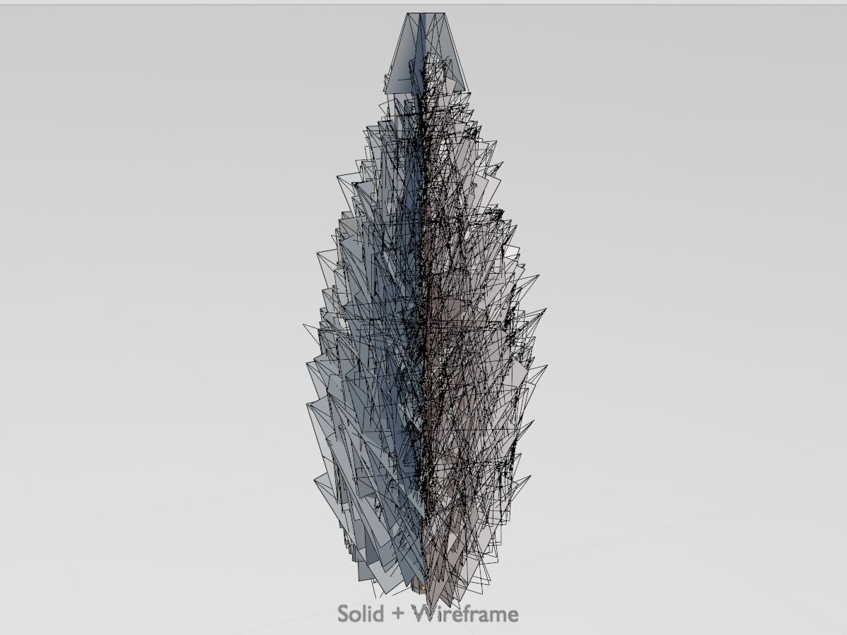 Mock cypress version-1 2000mm Low-poly 3D model_12