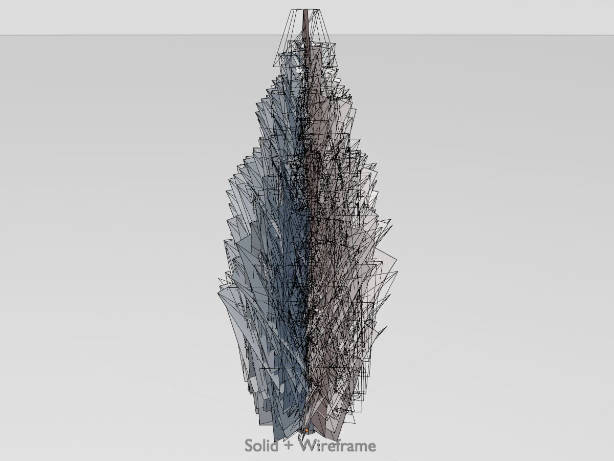 Mock cypress version-1 2000mm Low-poly 3D model_11