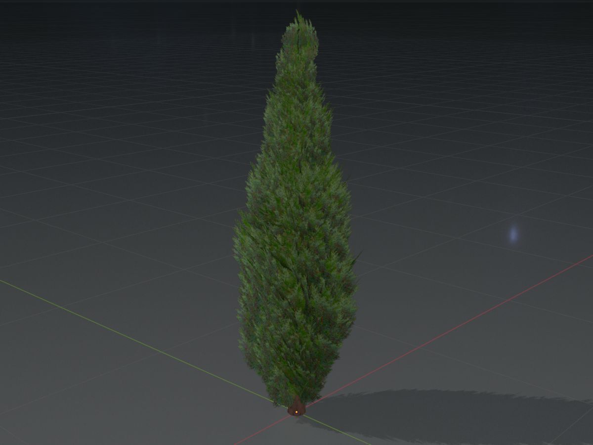 Mock cypress version-1 2000mm Low-poly 3D model_5