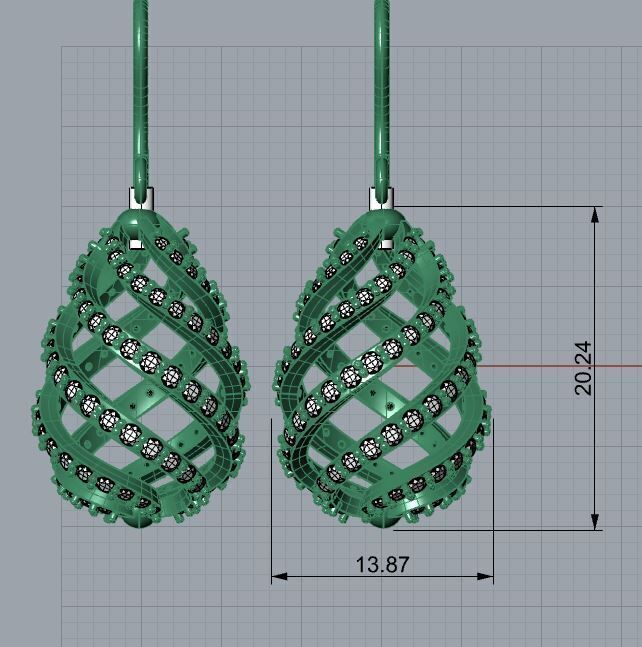 Earrings with diamonds 3D model_1