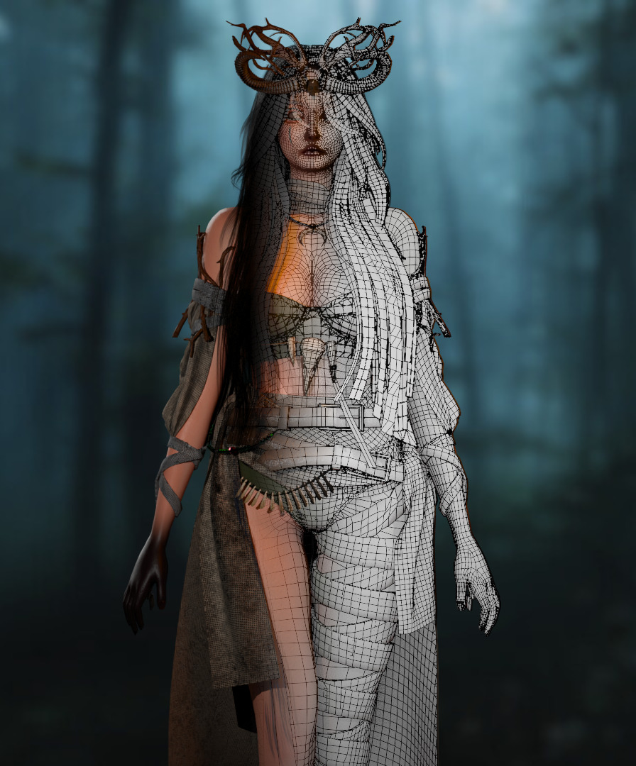 Necromancer - GameReady Low-poly 3D model_8