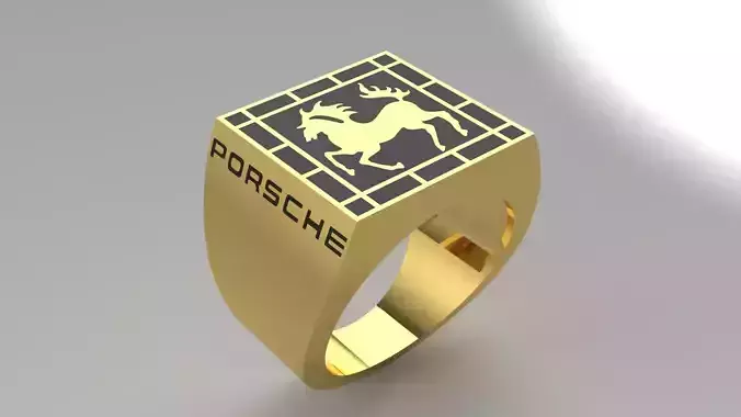 man porsche gold ring mr0019