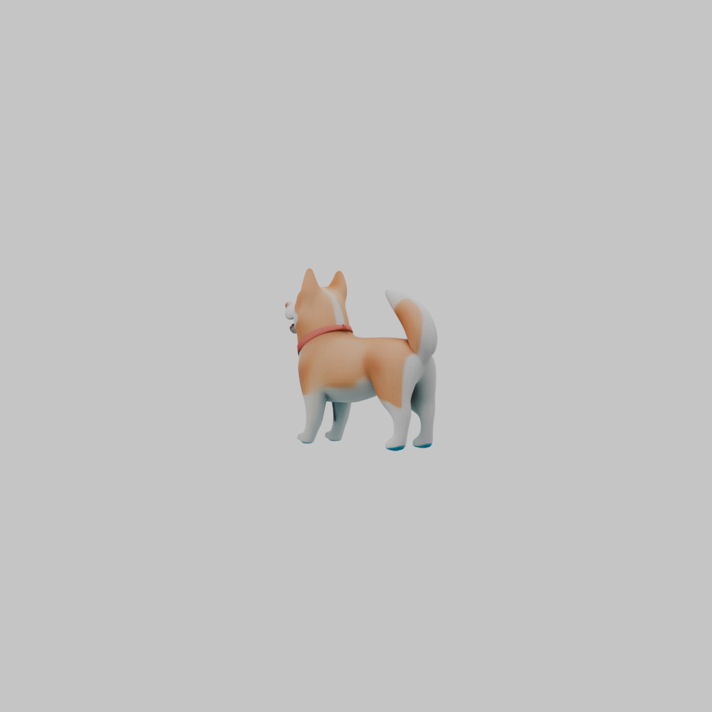 Cute dog  Low-poly 3D model_2