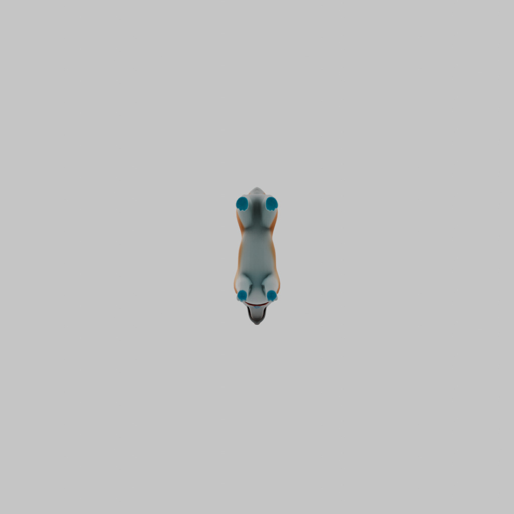 Cute dog  Low-poly 3D model_4