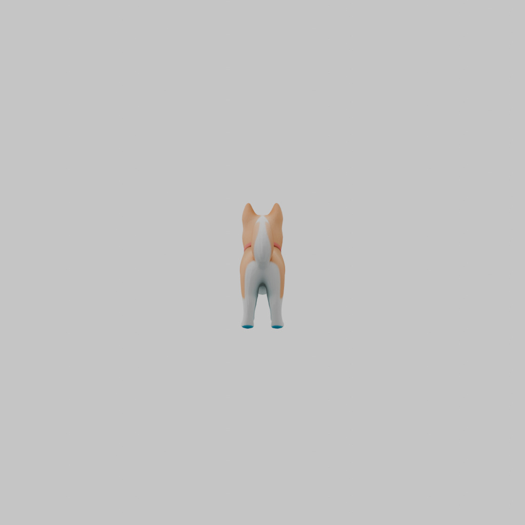 Cute dog  Low-poly 3D model_3