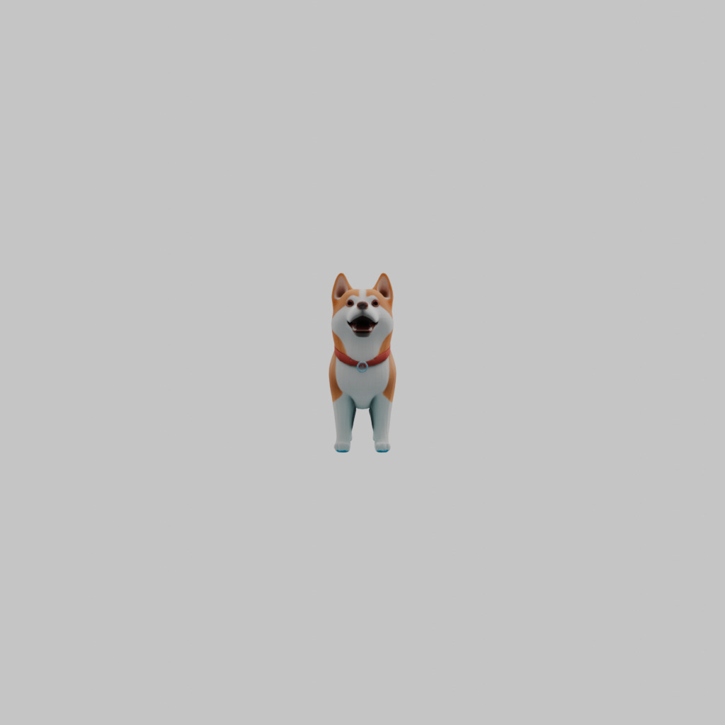 Cute dog  Low-poly 3D model_7