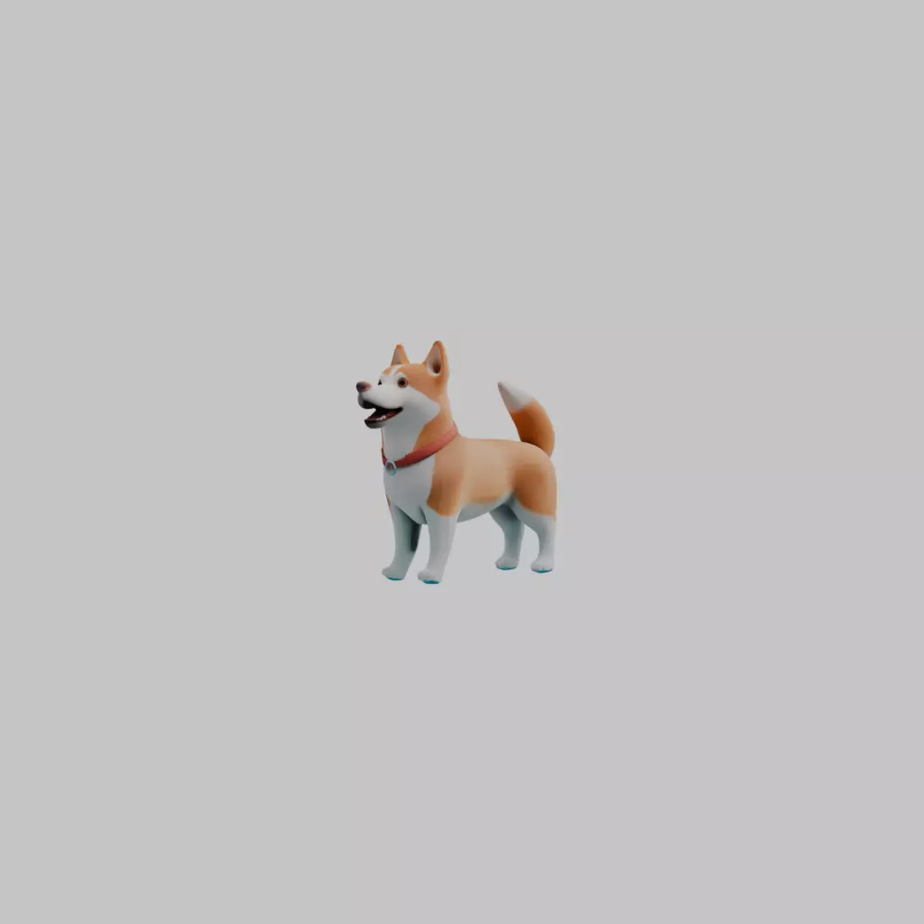 Cute dog  Low-poly 3D model_0