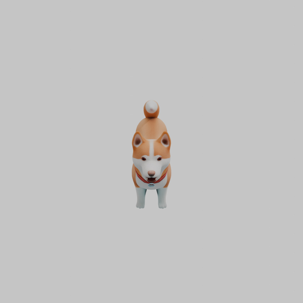 Cute dog  Low-poly 3D model_6