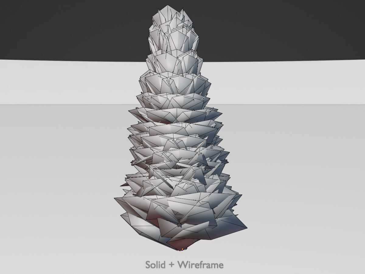 Mock cypress version-2 2000mm Low-poly 3D model_9
