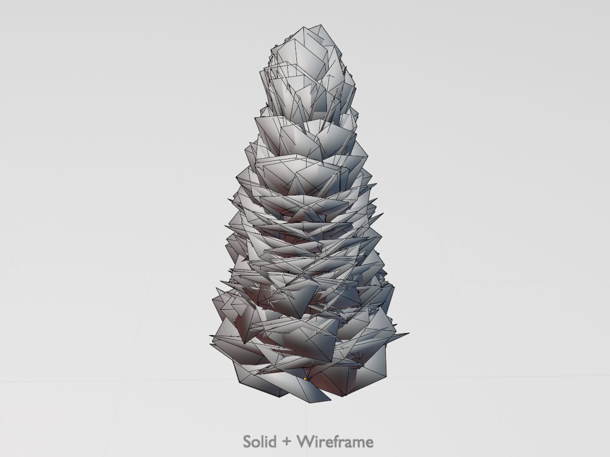 Mock cypress version-2 2000mm Low-poly 3D model_12