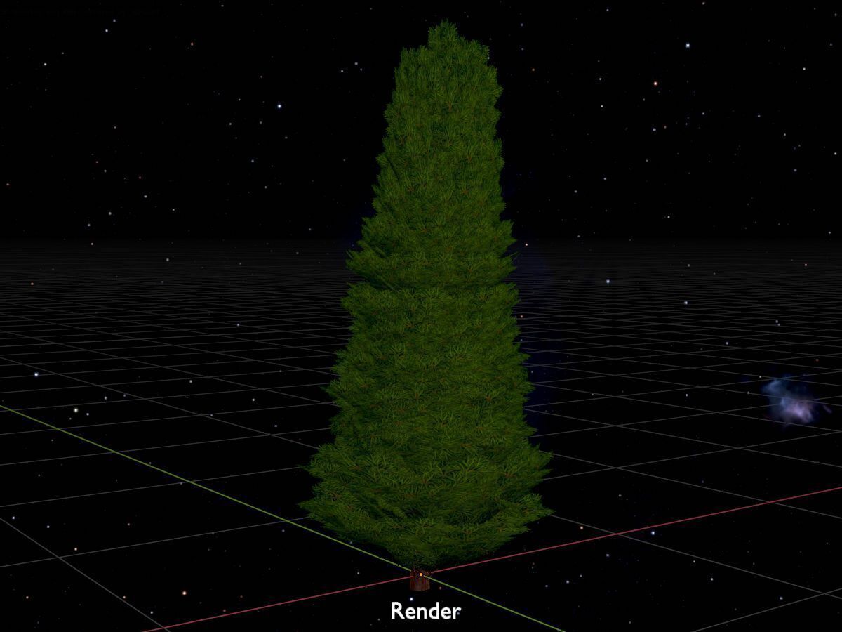 Mock cypress version-2 2000mm Low-poly 3D model_20