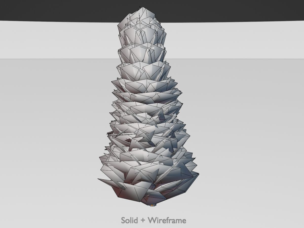 Mock cypress version-2 2000mm Low-poly 3D model_10