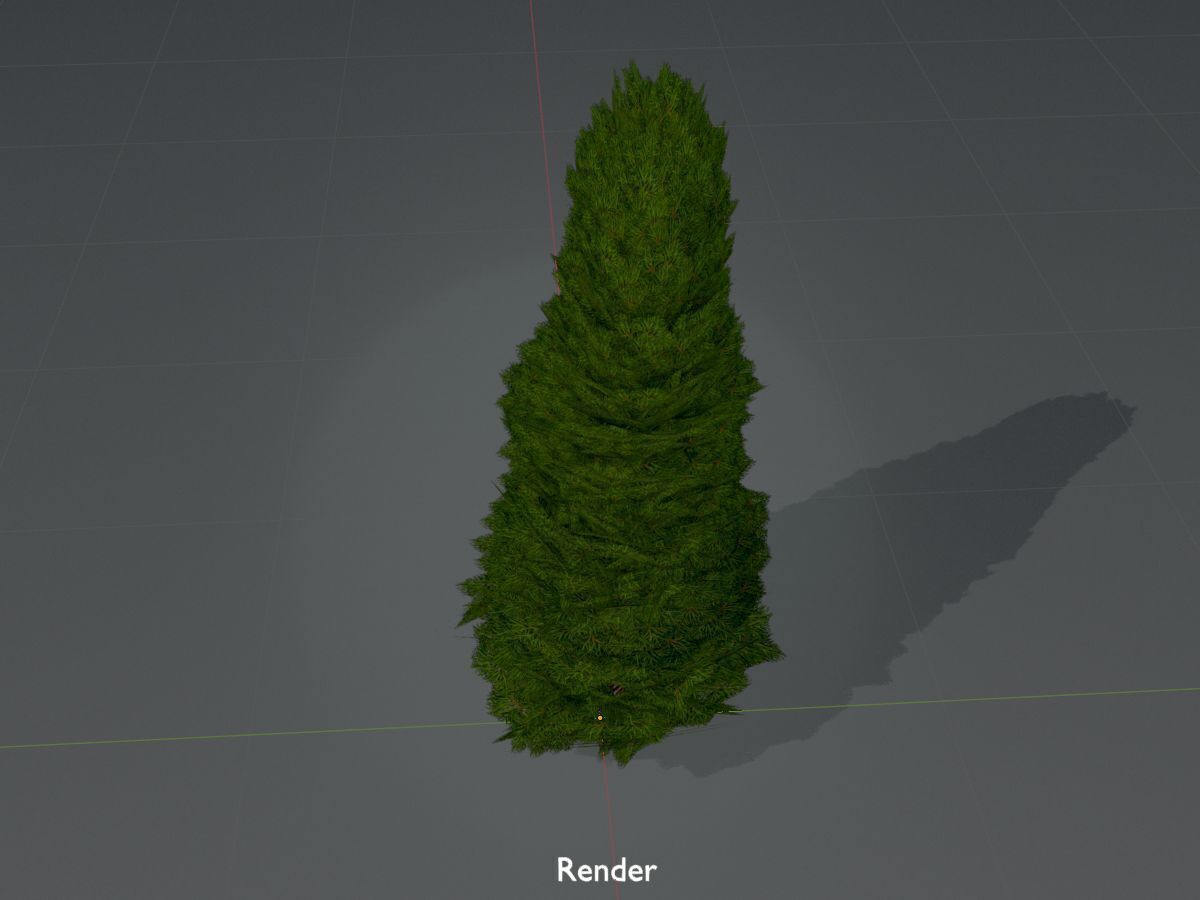 Mock cypress version-2 2000mm Low-poly 3D model_16