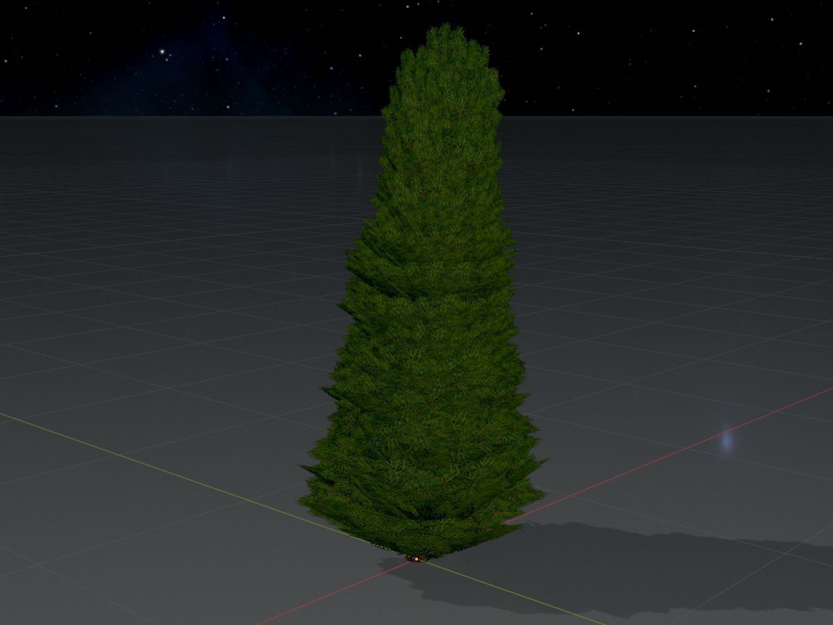 Mock cypress version-2 2000mm Low-poly 3D model_4