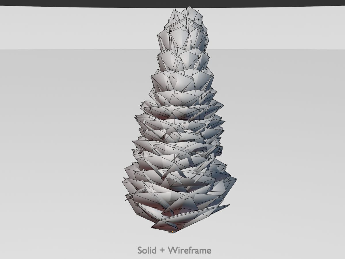 Mock cypress version-2 2000mm Low-poly 3D model_11