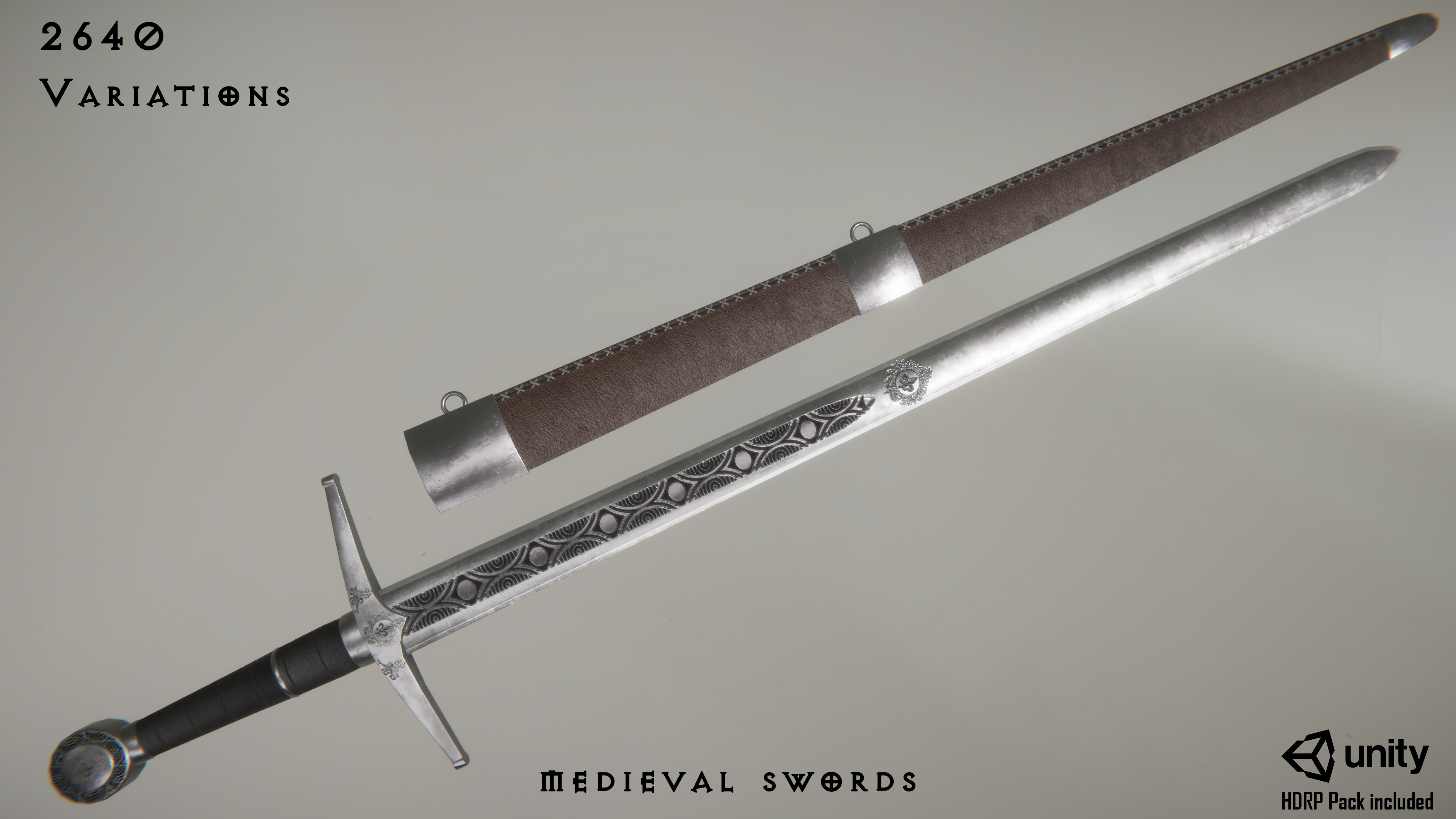 Modular Medieval Sword Asset Pack Low-poly 3D model_1