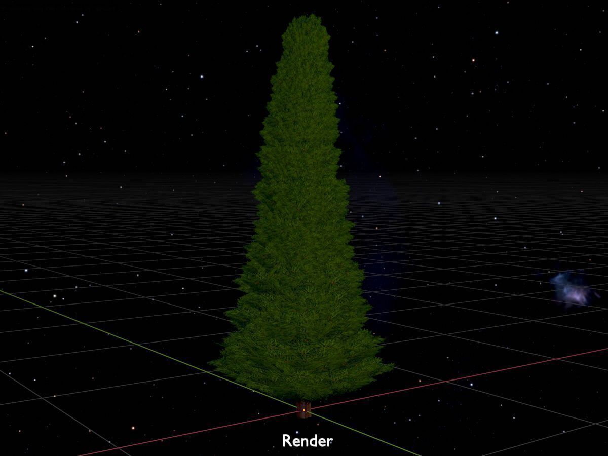 Mock cypress version-3 2000mm Low-poly 3D model_20