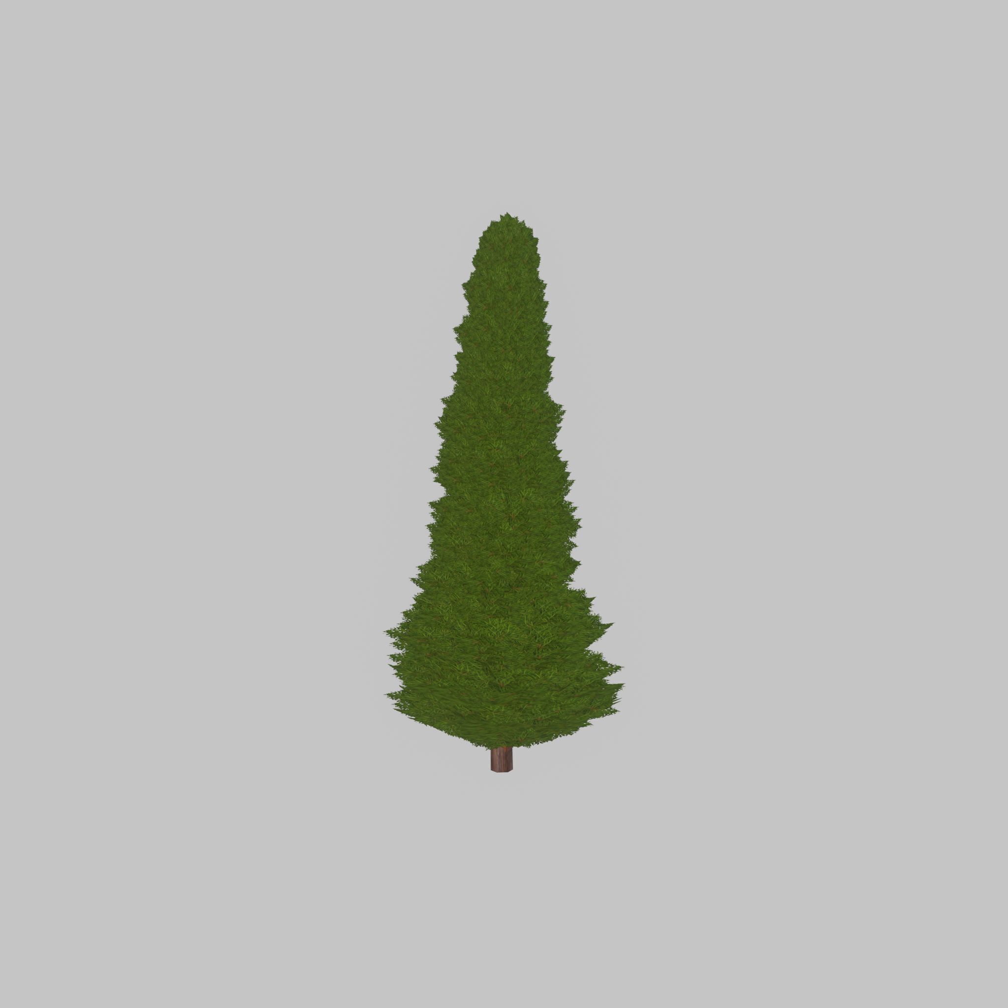 Mock cypress version-3 2000mm Low-poly 3D model_37