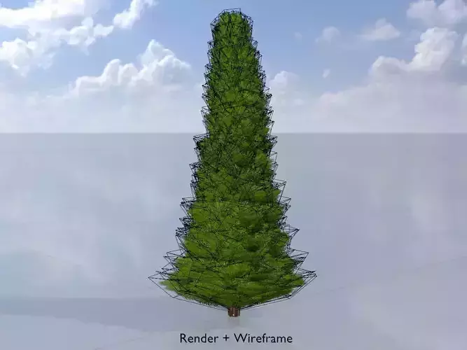 Mock cypress version-3 2000mm Low-poly 3D model
