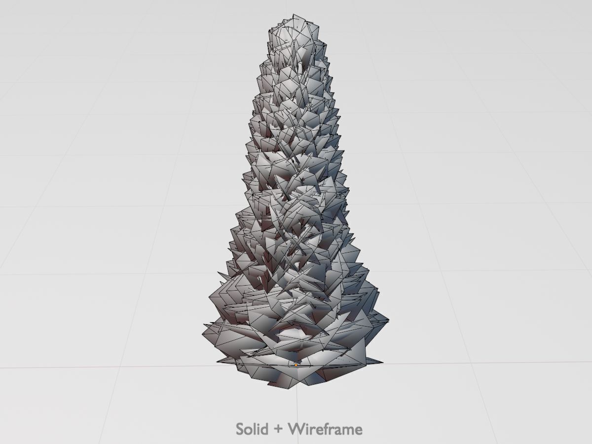 Mock cypress version-3 2000mm Low-poly 3D model_12