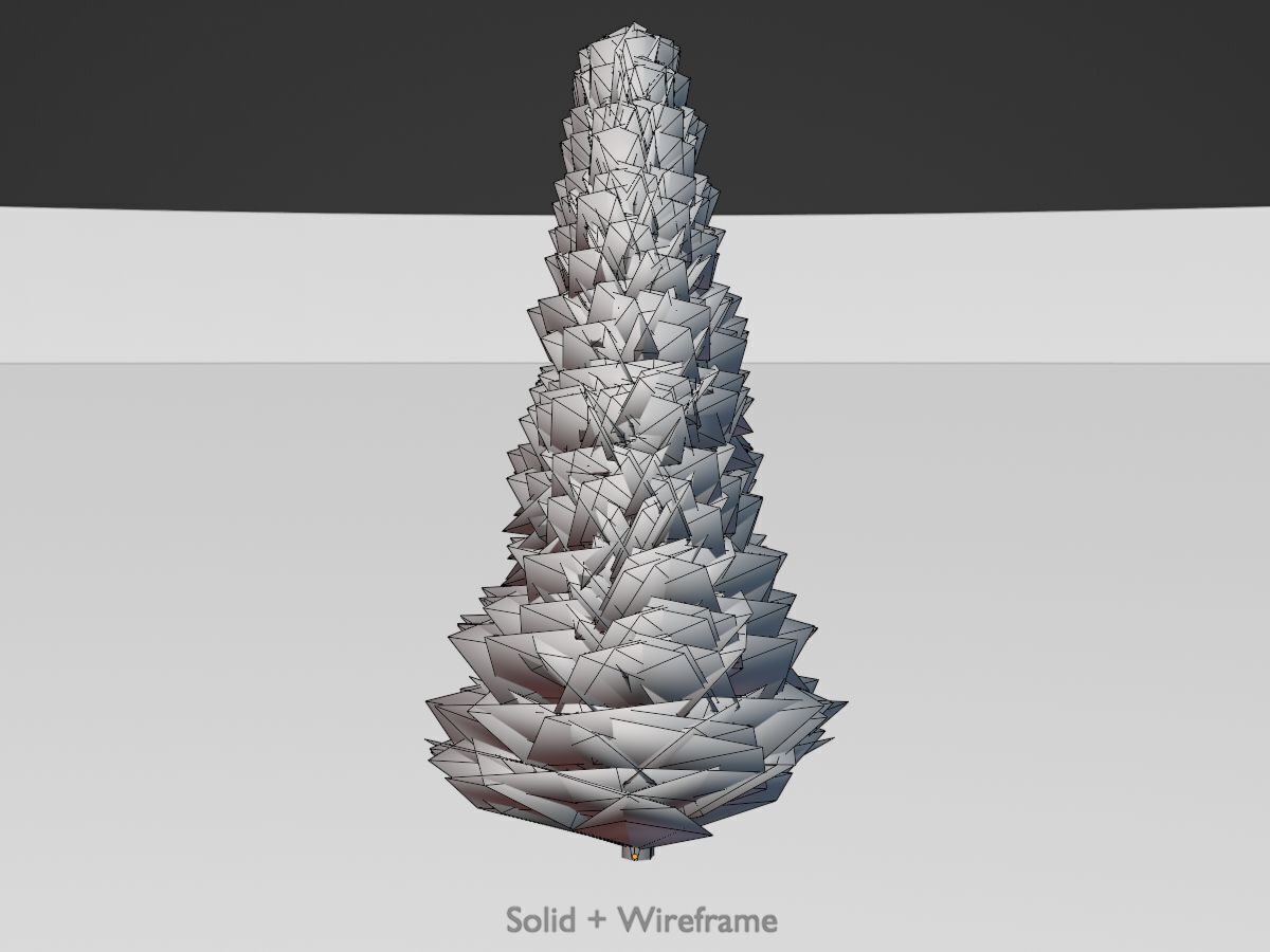 Mock cypress version-3 2000mm Low-poly 3D model_9