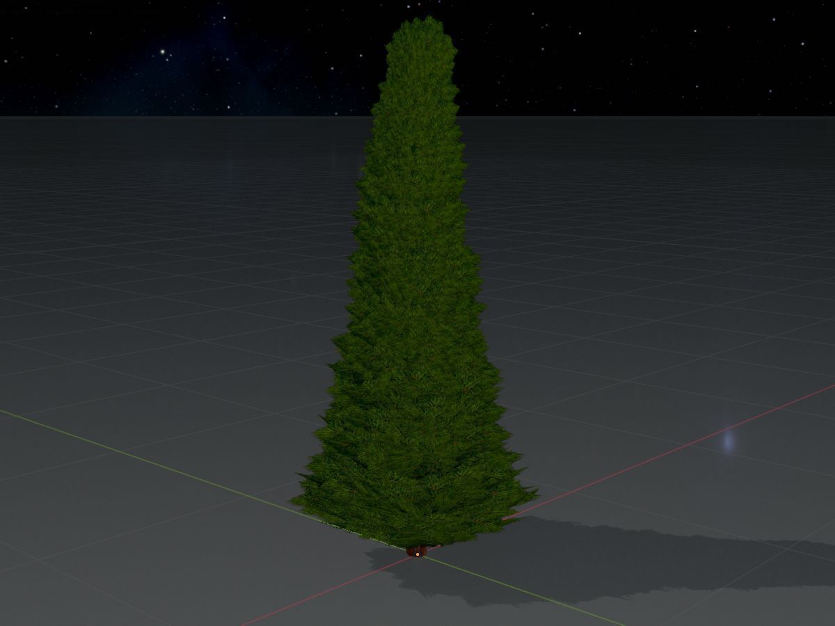 Mock cypress version-3 2000mm Low-poly 3D model_5