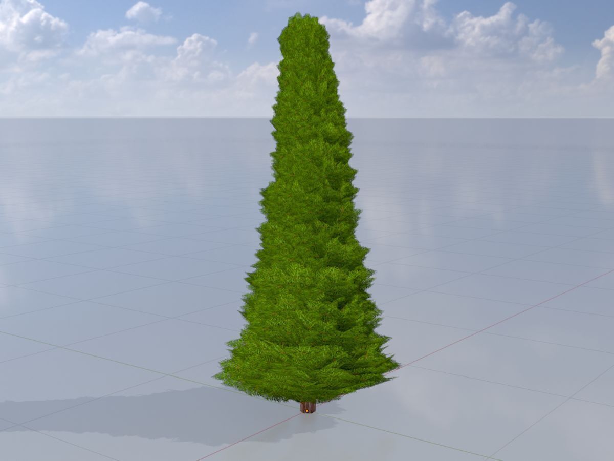 Mock cypress version-3 2000mm Low-poly 3D model_3