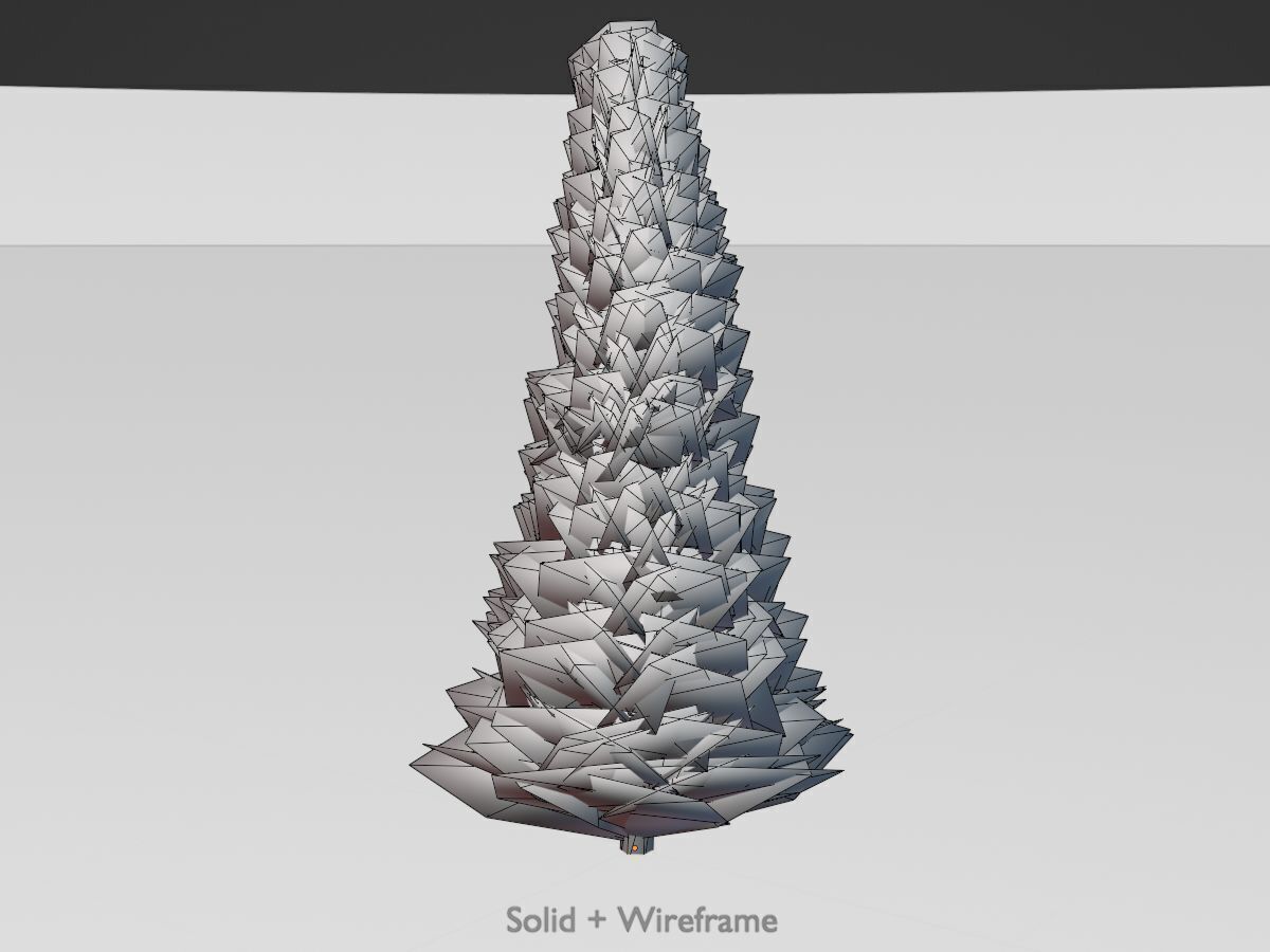 Mock cypress version-3 2000mm Low-poly 3D model_10