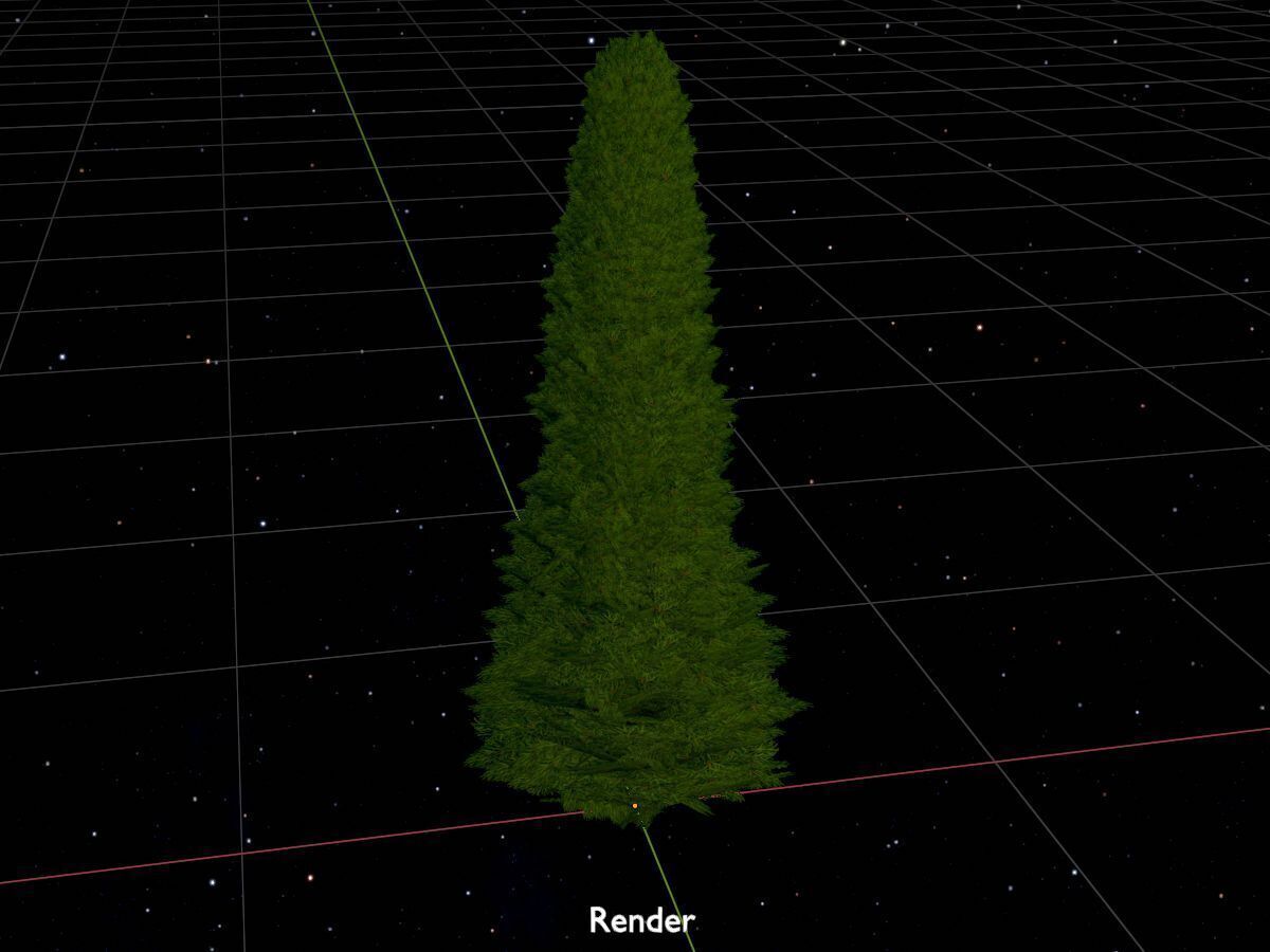 Mock cypress version-3 2000mm Low-poly 3D model_17