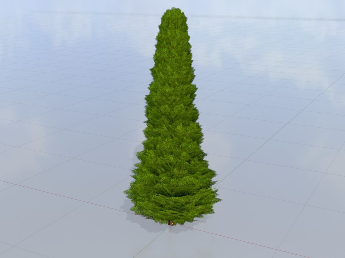 Mock cypress version-3 2000mm Low-poly 3D model_4