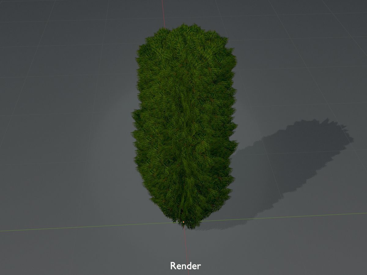 Mock cypress version-4 2000mm Low-poly 3D model_16