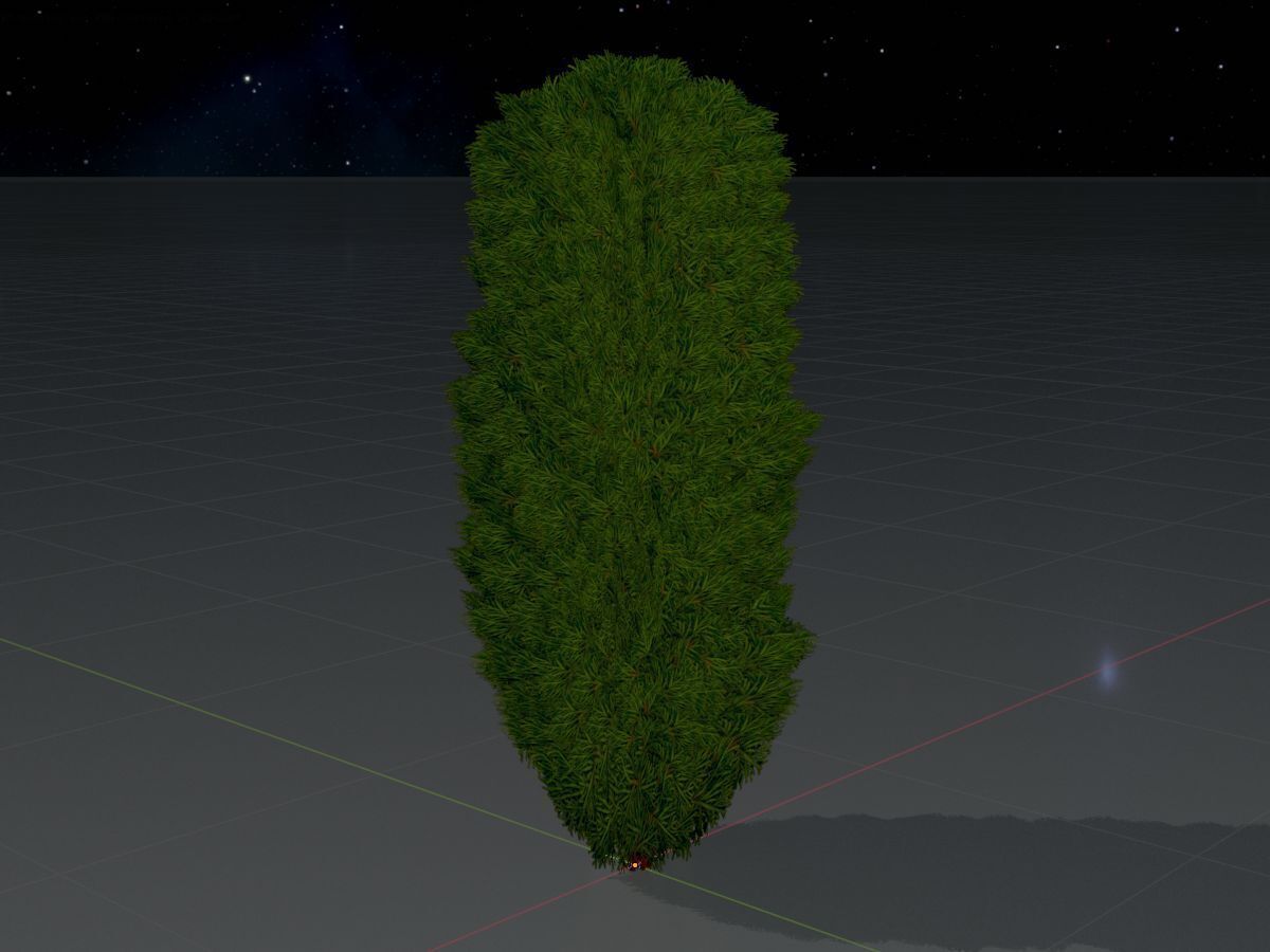 Mock cypress version-4 2000mm Low-poly 3D model_4