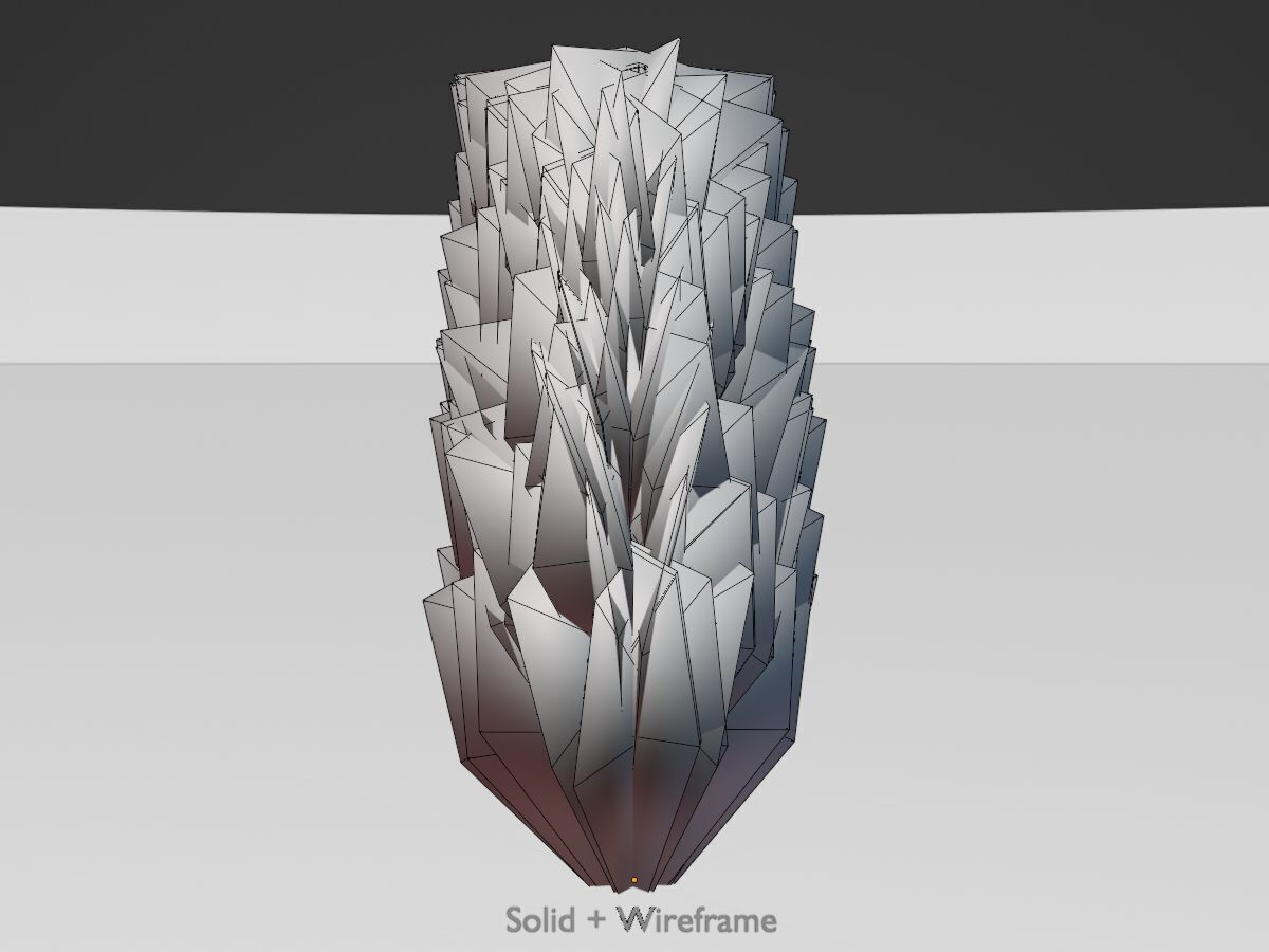 Mock cypress version-4 2000mm Low-poly 3D model_9