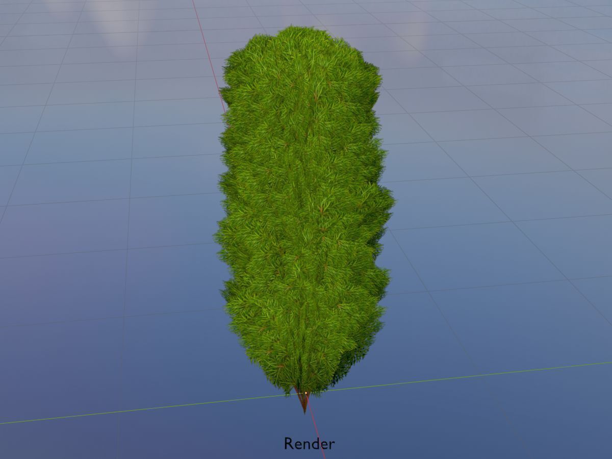 Mock cypress version-4 2000mm Low-poly 3D model_18
