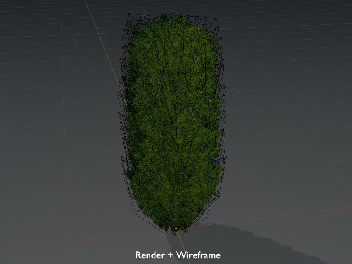 Mock cypress version-4 2000mm Low-poly 3D model_8